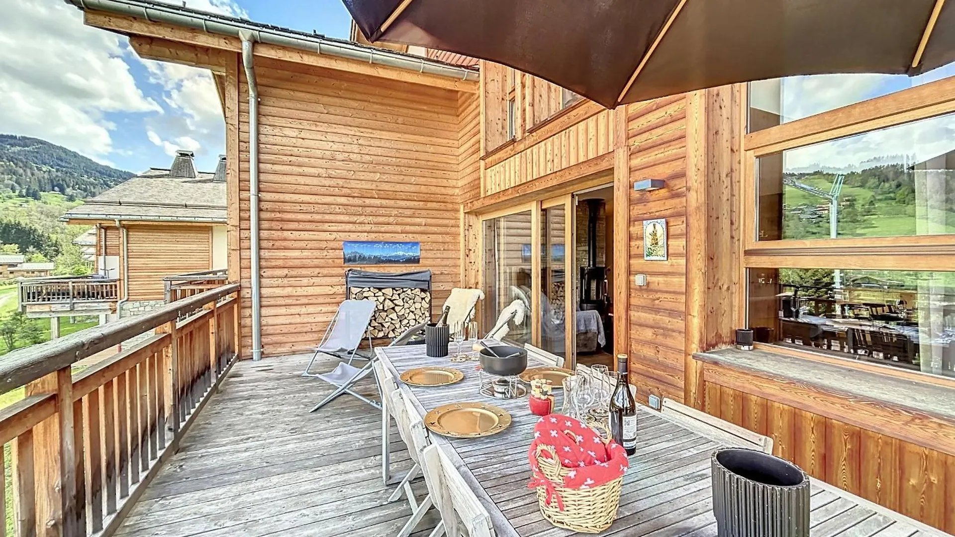 Demi-Chalet De Luxe Avec Piscine Et Vue Mont Blanc - Fr-1-560-71 Combloux Chalet